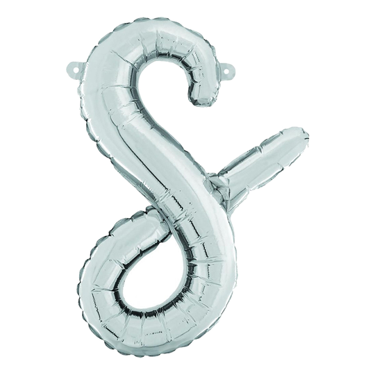 Kirjainilmapallo Script Hopea - Kirjain S