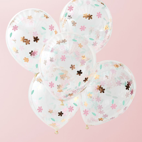 Konfetti-ilmapallot, Ditsy Floral, 5 kpl