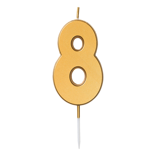 Kakkukynttilä Numero Kulta - Numero 8