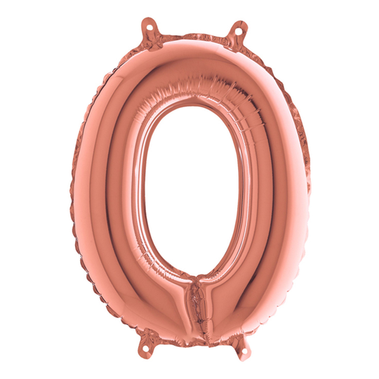 Kirjainilmapallo Mini Ruusukulta - O-kirjain