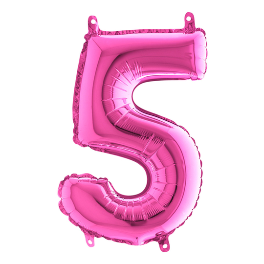 Numeroilmapallo Mini pinkki metallinen - Numero 5