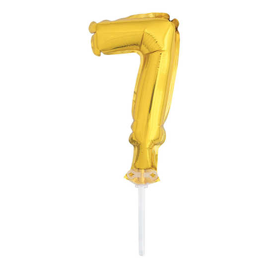 Kakkukoriste Numeroilmapallo Mini Kultainen - Numero 7