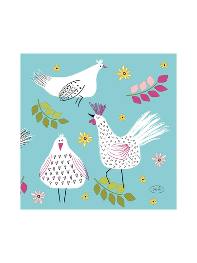 3-krs hen parade -servetti 24 x 24 cm, 20 kpl