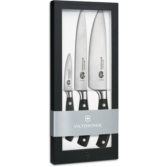 Victorinox Grand Mâitre -veitsisarja, kolme mustaa veistä