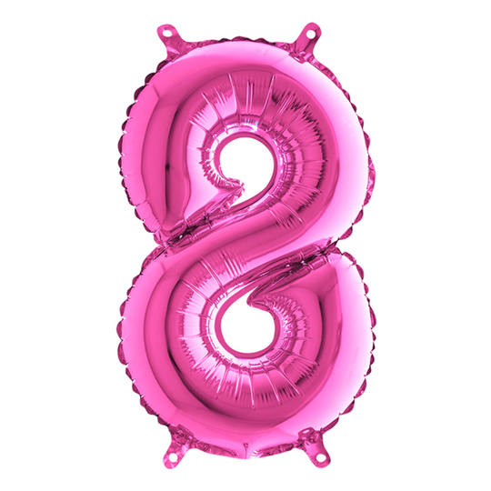 Numeroilmapallo Mini pinkki metallinen - Numero 8