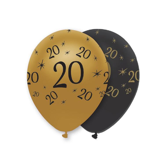 Ilmapallot 20-v, Musta ja Kulta, 6kpl