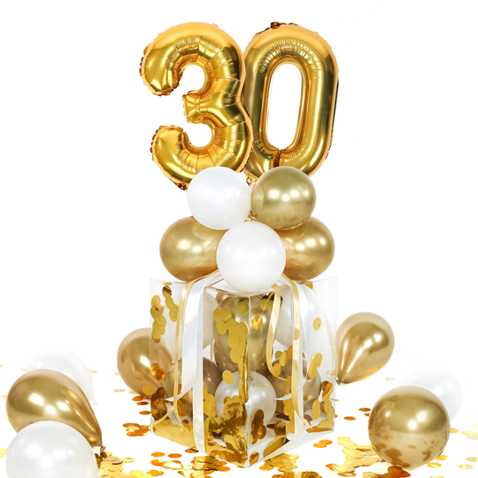 Ilmapallolaatikko Numerot Kulta 30
