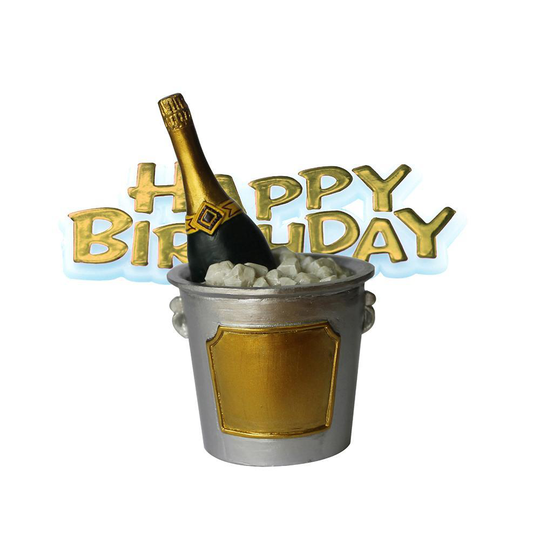 Kakkukoriste, Samppanjapullo, Happy Birthday