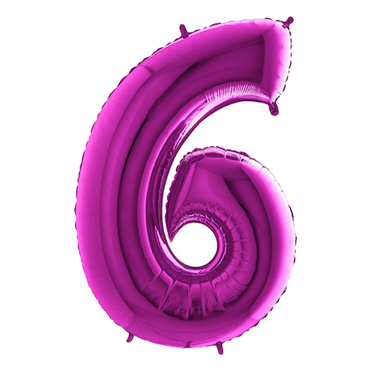 Numeroilmapallo Violetti Metallinen - Numero 6