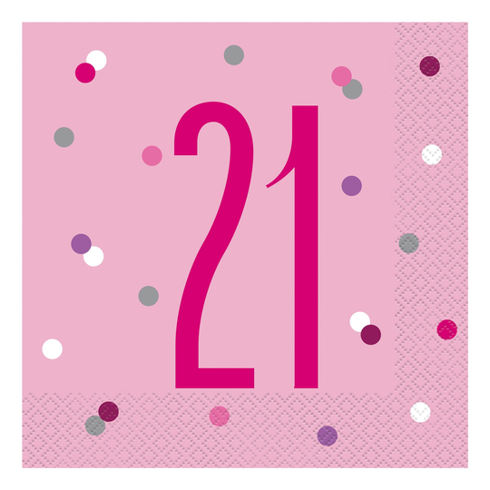 Paperiset Lautasliinat Numero Vaaleanpunainen - Numero 21