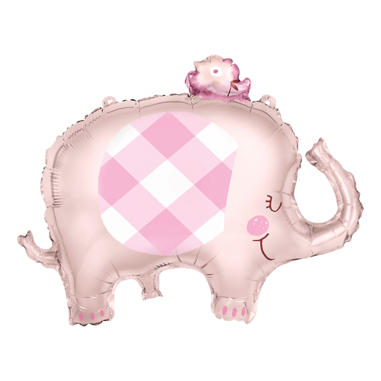 Folioilmapallo Baby Shower Vaaleanpunainen Elefantti