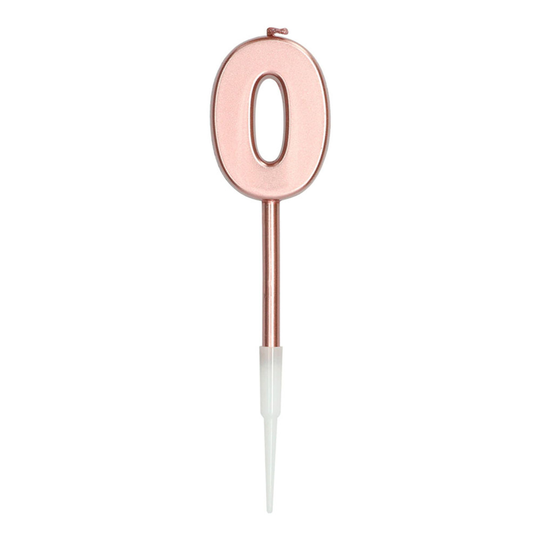 Kakkukynttilä Ruusukulta Metallic - Numero 0