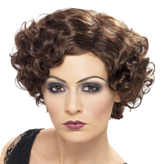 Flirty Flapper Ruskea Peruukki - One size