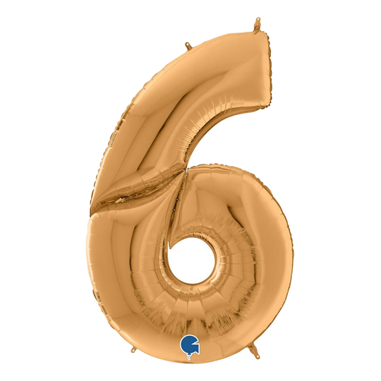 Numeroilmapallo Kulta Jättimäinen - Numero 6