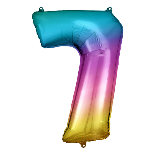 Numeroilmapallo Sateenkaari Metallic - Numero 7