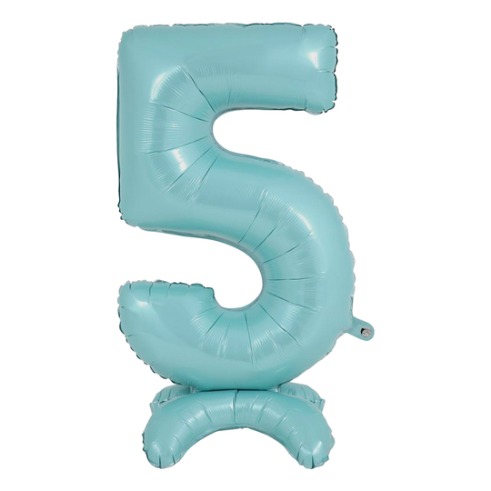 Numeroilmapallot Jalalla Pastellinsininen - Numero 5