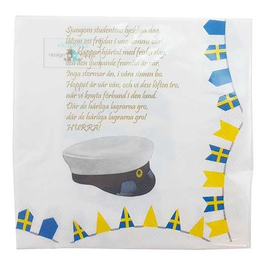 Servetit Ylioppilaslakki & Ruotsin lippu - 20-pakkaus