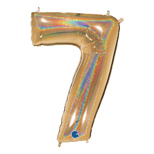 Numeroilmapallo Glitter Kulta - Numero 7
