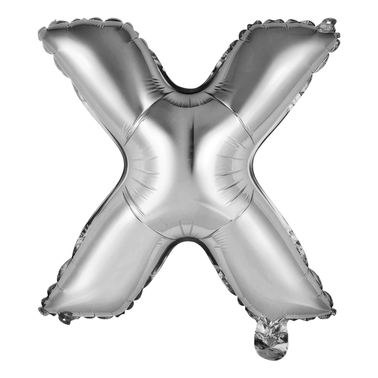 Kirjainilmapallo Mini Hopea Metallic - Kirjain X