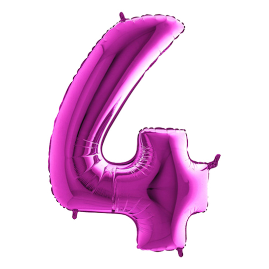Numeroilmapallo Violetti Metallinen - Numero 4