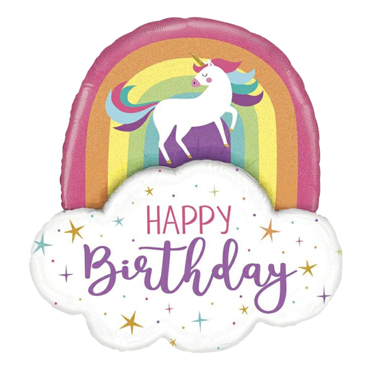 Folioilmapallo Unicorn Rainbow Birthday