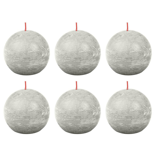 Bolsius Pallokynttilät Shine 6 kpl rustiikkinen 76x71 mm hiekanharmaa
