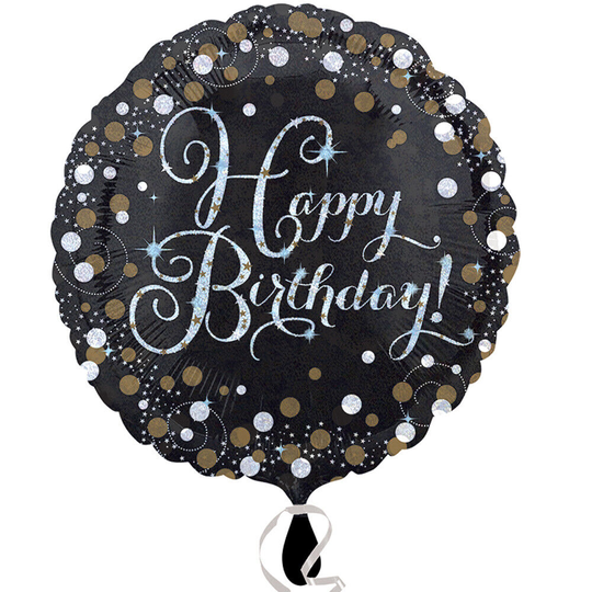 Foliopallo - Happy Birthday, Holografinen, 45cm