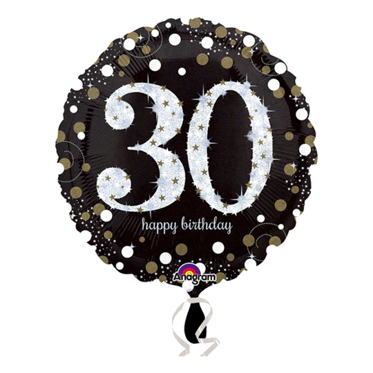 Folioilmapallo Sparkling Birthday 30 - Numero 30