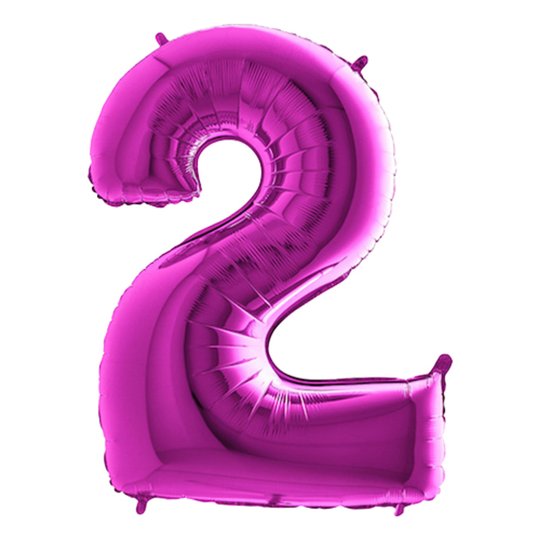 Numeroilmapallo Violetti Metallinen - Numero 2