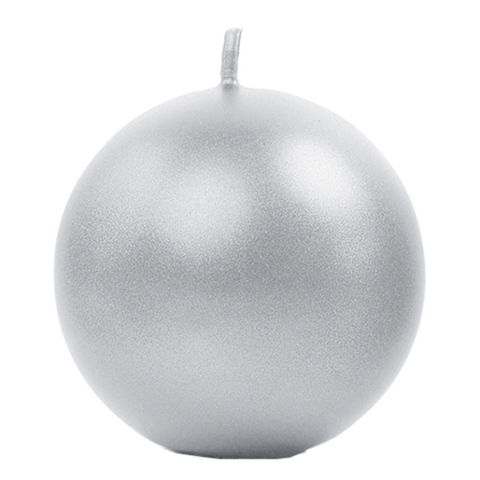 Pallokynttilä Hopea Metalli - 6 cm (10-pakkaus)