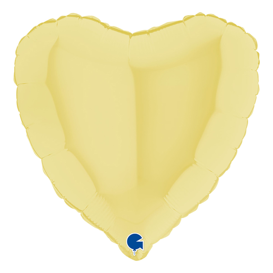 Folioilmapallo Sydän Pastellikeltainen Matta - 91 cm