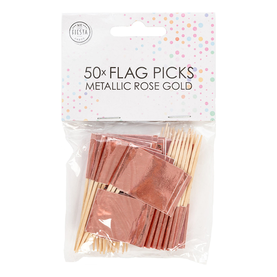 Cocktailliput Ruusukulta Metallic - 50-pakkaus