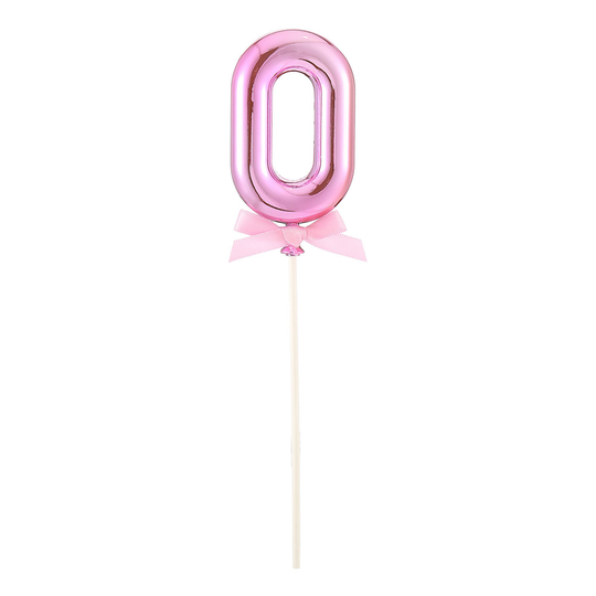 Kakkukoriste Numero Vaaleanpunainen Rusetti - Numero 0