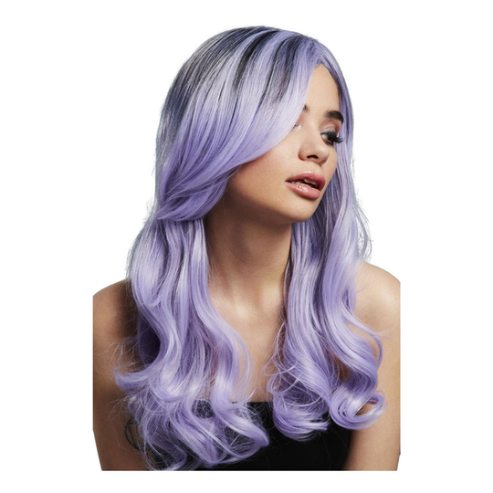 Khloe Vaaleanvioletti Kaksisävyinen Pitkä Deluxe Peruukki - One size