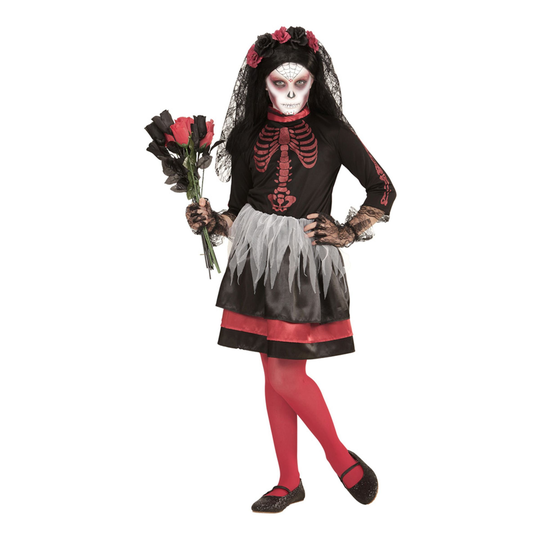 Dia De Los Muertos Morsian Lasten Naamiaisasu - Large