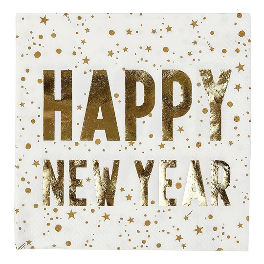 Lautasliinat Happy New Year Tähdillä