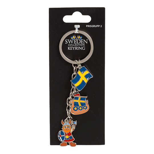 Matkamuisto Avaimenperä Sweden Viikinki/Lippu