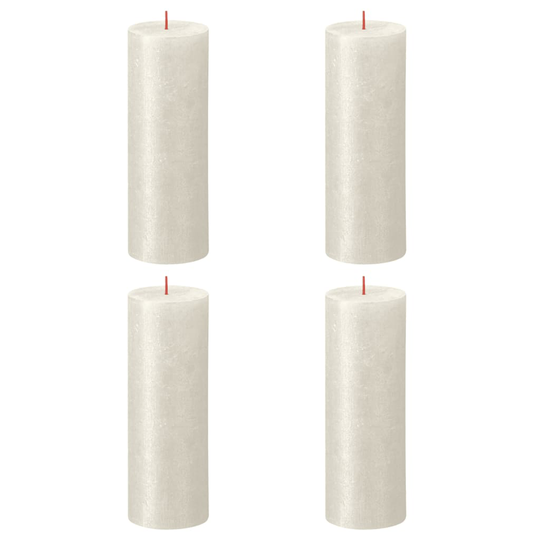 Bolsius Pilarikynttilät Shimmer 4 kpl rustiikkinen 190x68 mm norsunluu