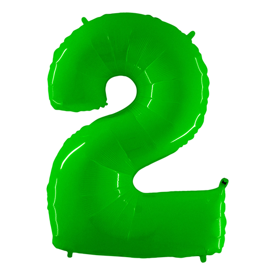 Numeroilmapallo Neon Vihreä - Numero 2