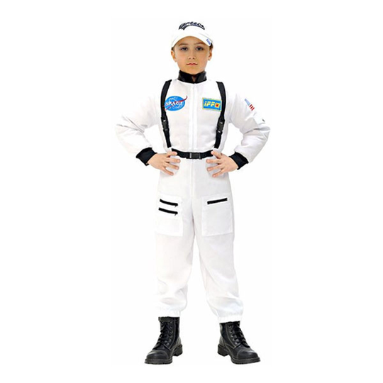 Valkoinen Astronautti Lasten Naamiaisasu - Medium