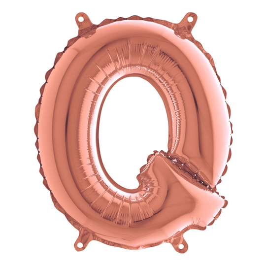 Kirjainilmapallo Mini Ruusukulta - Q-kirjain