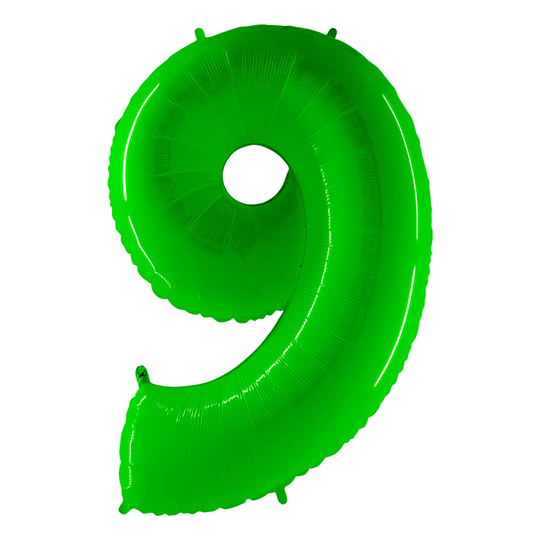 Numeroilmapallo Neon Vihreä - Numero 9