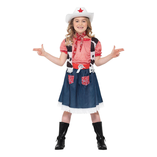 Cowgirl Lasten Naamiaisasu - Medium