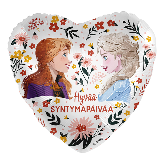 Folioilmapallo Disney Anna & Elsa Kukat Syntymäpäivä