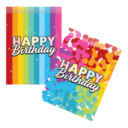 Juhlapussit Happy Birthday Rainbow - 8-pakkaus
