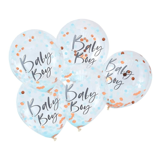 Konfetti-ilmapallot Baby Boy - 5-pakkaus