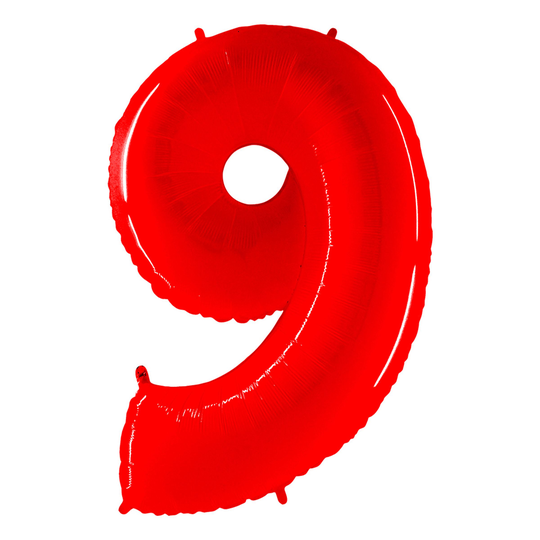 Numeroilmapallo Neon Punainen - Numero 9