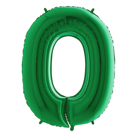 Numeroilmapallo Vihreä Metallic - Numero 0