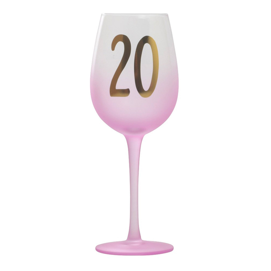Vaaleanpunainen Viinilasi Numerolla - Numero 20