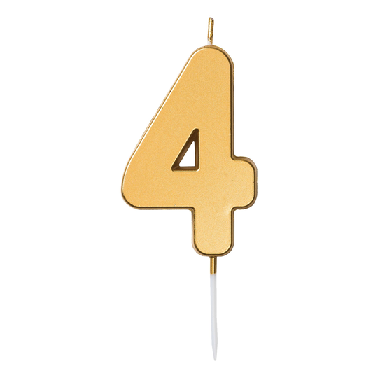 Kakkukynttilä Numero Kulta - Numero 4